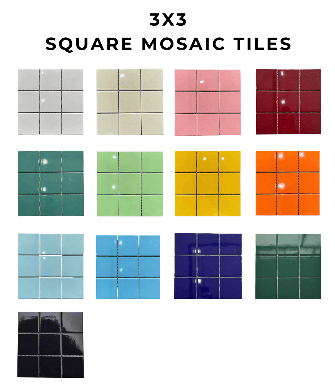 โมเสค TIMELESS TILES รุ่น 3X3 SQUARE MOSAIC TILES ขนาด 30X30 ซม. สีส้ม ผิวแมท_3